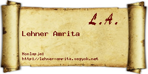 Lehner Amrita névjegykártya